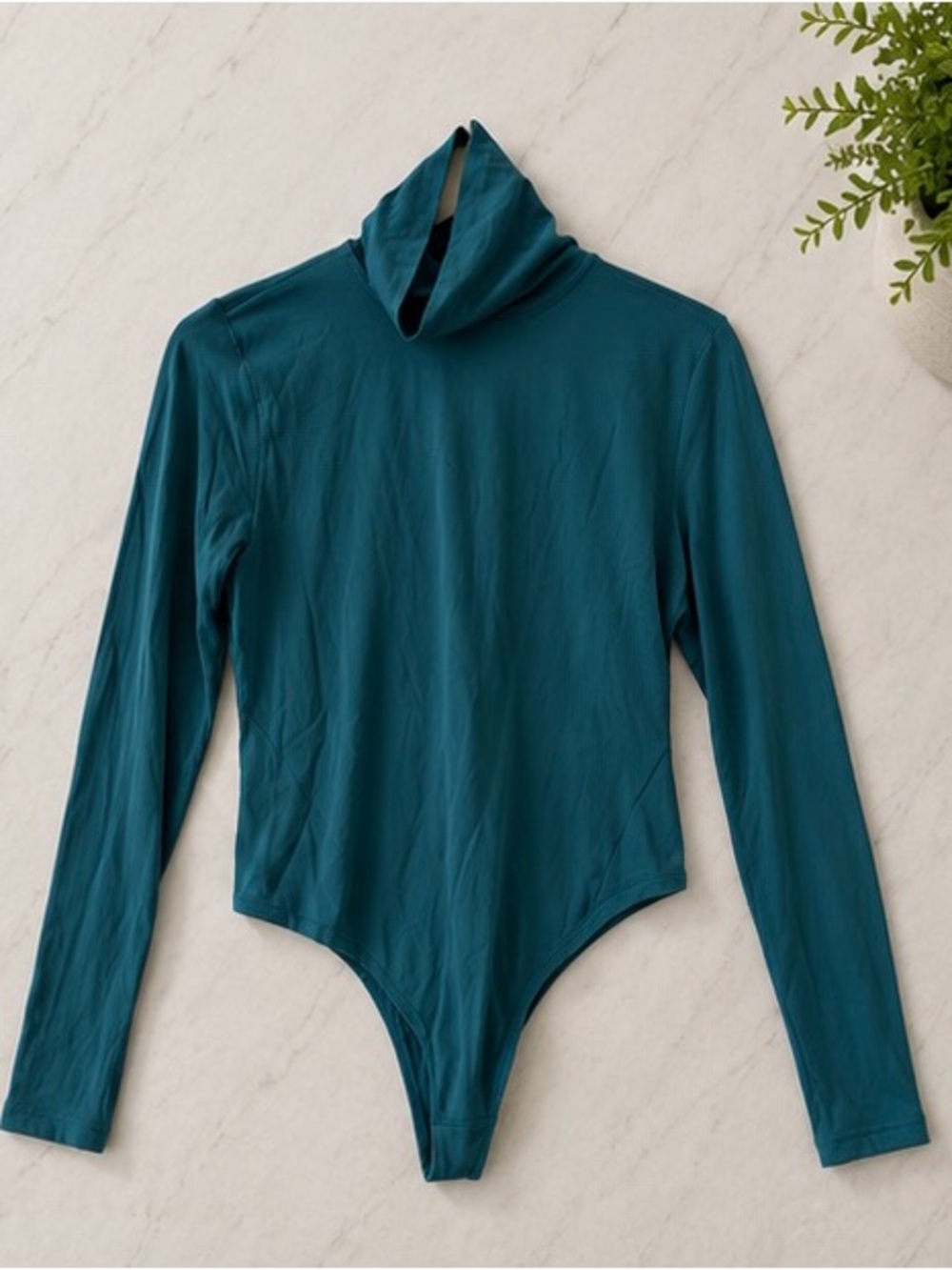 Lululemon Teal Long Sleeve Turtleneck Bodysuit Size L/G